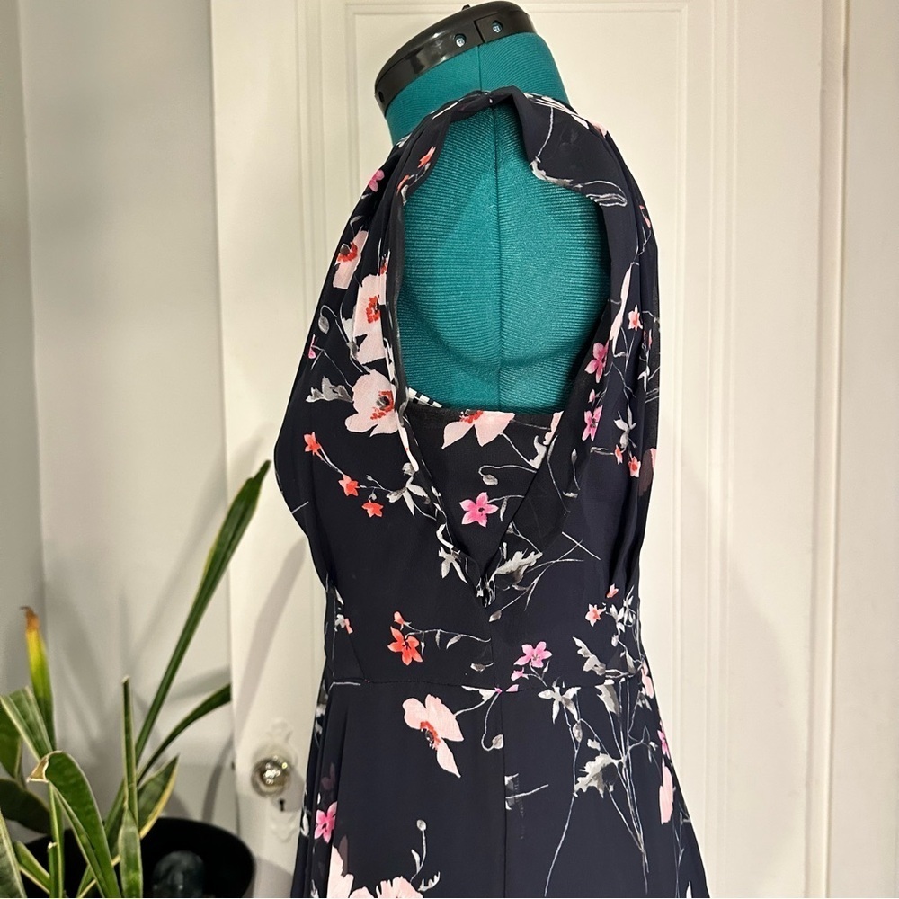 Eliza J Floral High/Low Faux Wrap Chiffon Dress size 4 - Picture 10 of 16